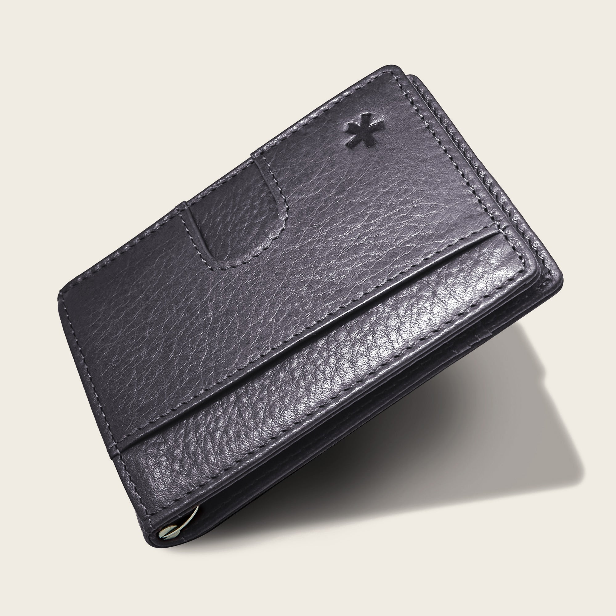 Origin Wallet — A bifold wallet made with ethically sourced Argentinian leather. Displayed in Slate.